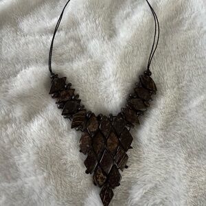 Handmade Wood Short Necklace